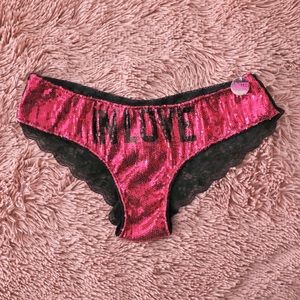 Victoria’s Secret PINK In Love Bling Sequin Hipster Lace Panty L
